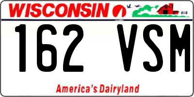 WI license plate 162VSM