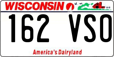 WI license plate 162VSO