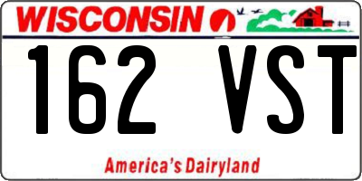 WI license plate 162VST