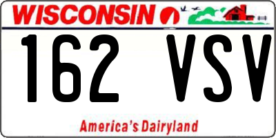 WI license plate 162VSV