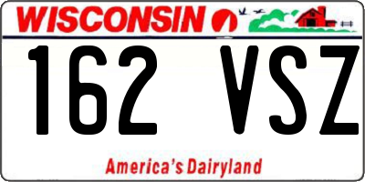 WI license plate 162VSZ