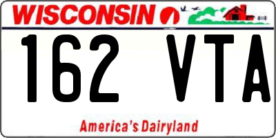 WI license plate 162VTA