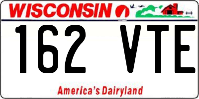 WI license plate 162VTE