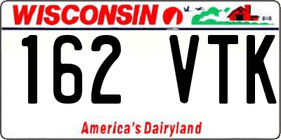 WI license plate 162VTK