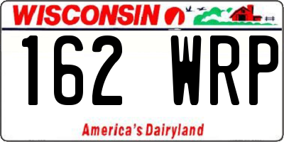 WI license plate 162WRP