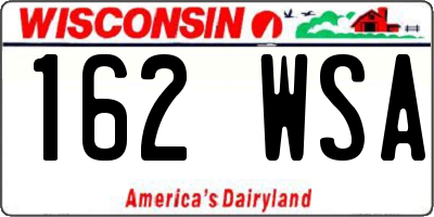 WI license plate 162WSA