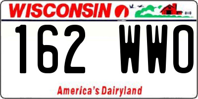 WI license plate 162WWO