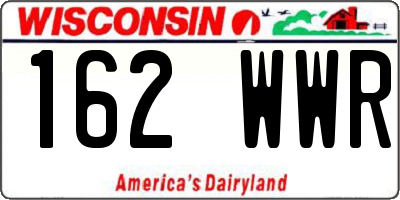 WI license plate 162WWR