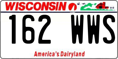 WI license plate 162WWS