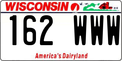 WI license plate 162WWW
