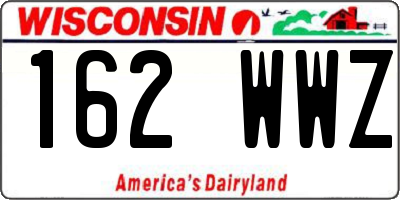 WI license plate 162WWZ