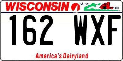 WI license plate 162WXF