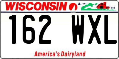 WI license plate 162WXL