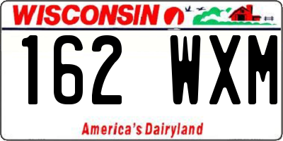 WI license plate 162WXM