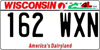 WI license plate 162WXN