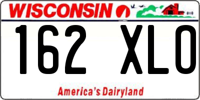 WI license plate 162XLO