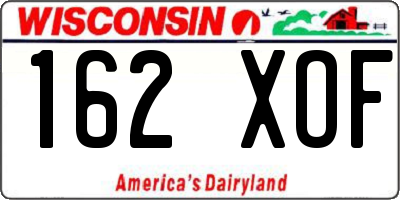 WI license plate 162XOF