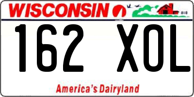 WI license plate 162XOL