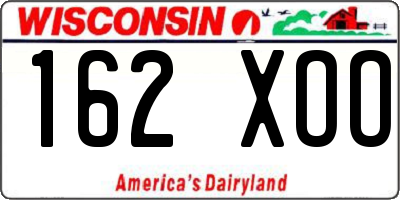 WI license plate 162XOO