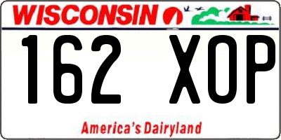WI license plate 162XOP