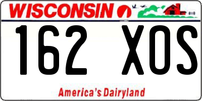 WI license plate 162XOS