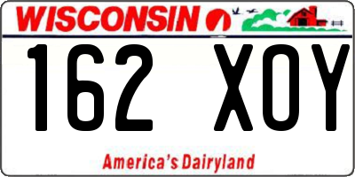 WI license plate 162XOY