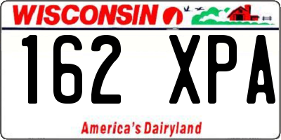 WI license plate 162XPA