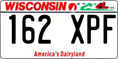 WI license plate 162XPF