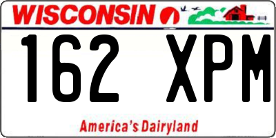 WI license plate 162XPM