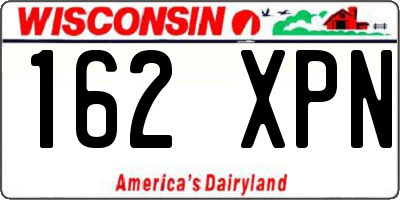 WI license plate 162XPN