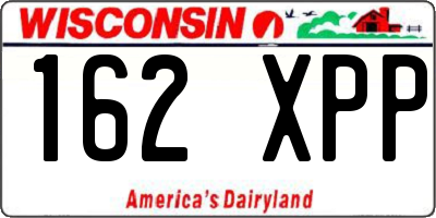 WI license plate 162XPP