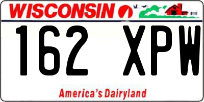 WI license plate 162XPW