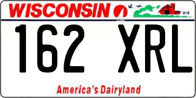 WI license plate 162XRL