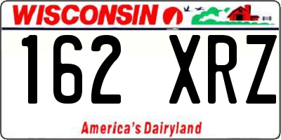 WI license plate 162XRZ