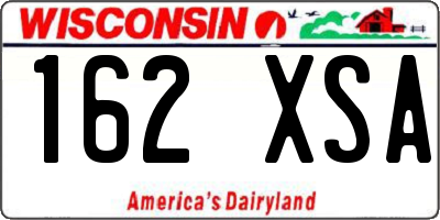 WI license plate 162XSA