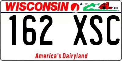 WI license plate 162XSC