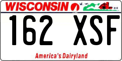 WI license plate 162XSF