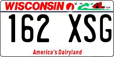 WI license plate 162XSG