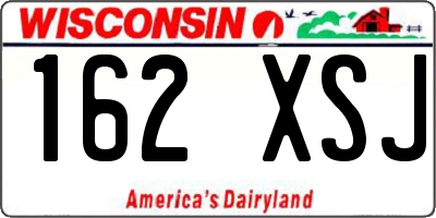WI license plate 162XSJ