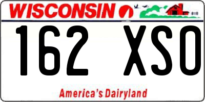 WI license plate 162XSO