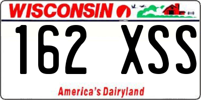 WI license plate 162XSS