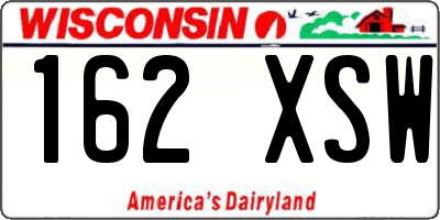 WI license plate 162XSW