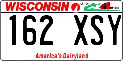 WI license plate 162XSY