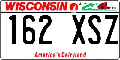 WI license plate 162XSZ