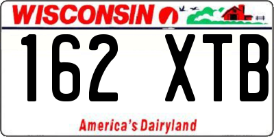 WI license plate 162XTB