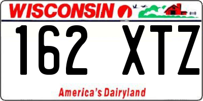 WI license plate 162XTZ