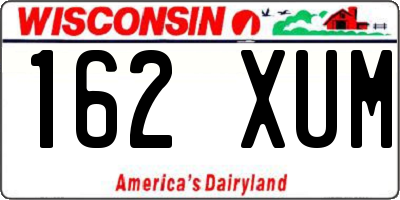 WI license plate 162XUM