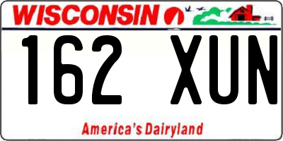 WI license plate 162XUN