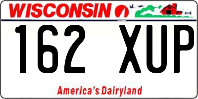 WI license plate 162XUP