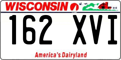 WI license plate 162XVI